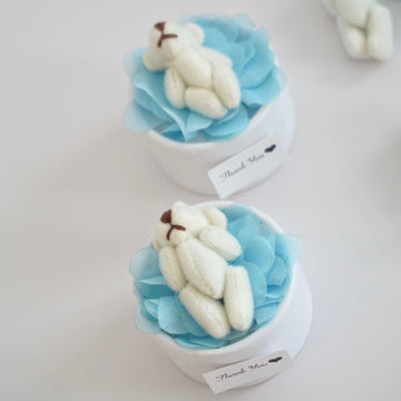 Personalized Teddy Bear Candy Boxes for Baby Boy Celebrations