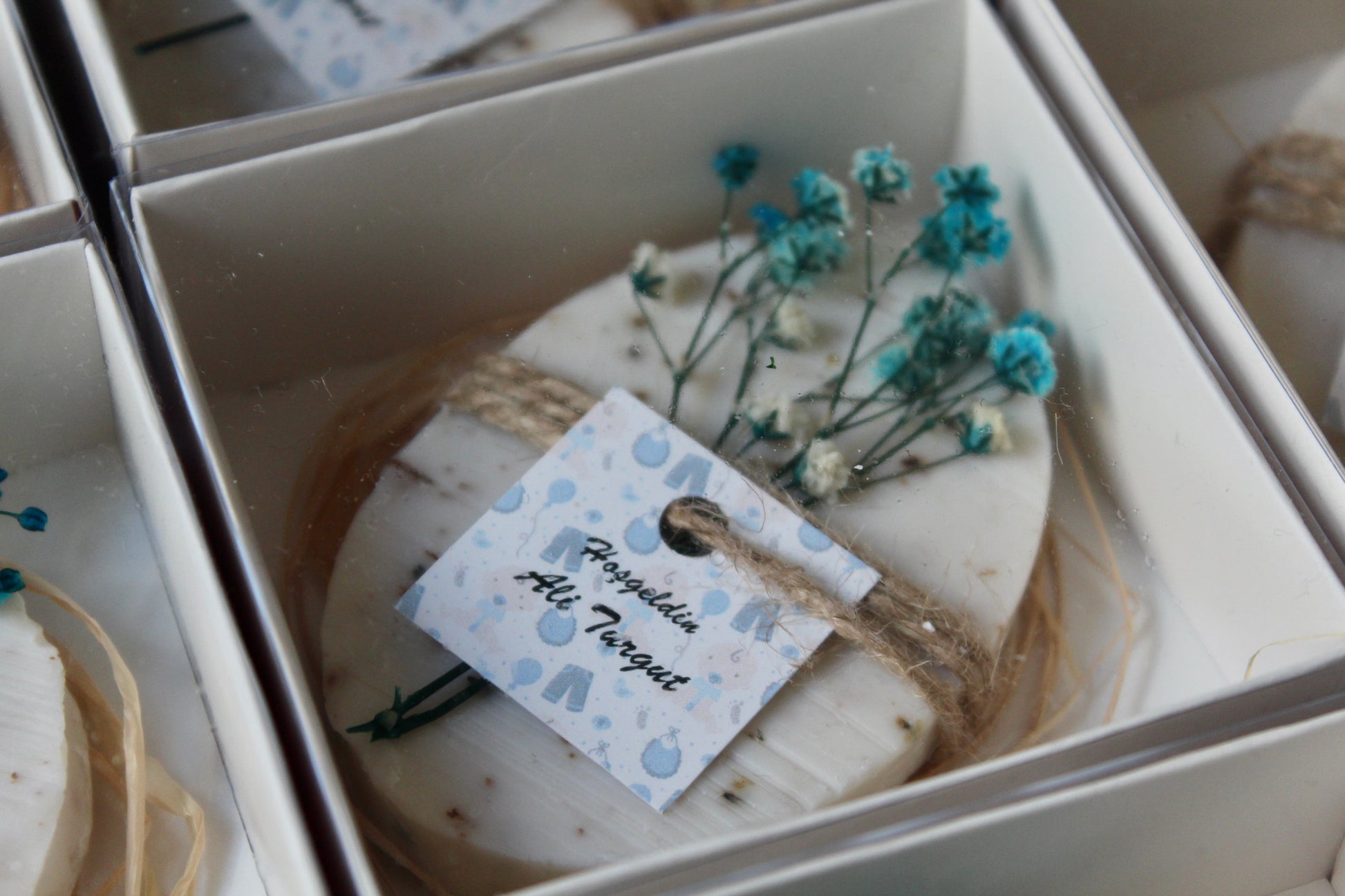 blue soap favors