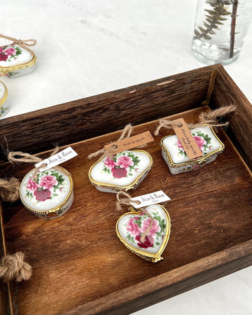 Jewelry Dish, Personalized Wedding Gift, Bohemian Decor, Porcelain Wedding Favors, Engagement Gift, Bridesmaids Favors, Porcelain Favor Box