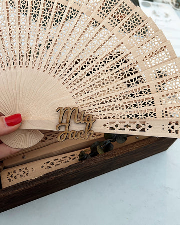 Sandalwood Fan Favors, Personalized Fans, Wedding Favor for Guests, Bridal Shower Gifts, Beach Wedding, Rustic Bridesmaid Gifts