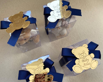 Plush Teddy Bear Keychain Favors, Welcoming Baby Gifts, Baptism Baby, Baby Shower Gifts, Personalized Mi Bautizo Favors, Baby Boy Favors